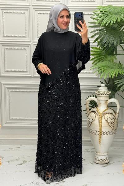 6125 Elbise Siyah