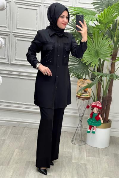 6127 Tunik Takım Siyah