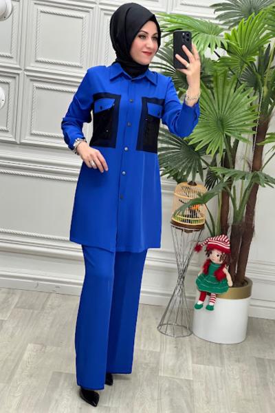 6127 Tunik Takım Saks Mavisi