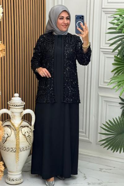 6128B Elbise Siyah