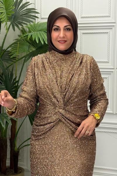 6132B Elbise Gold