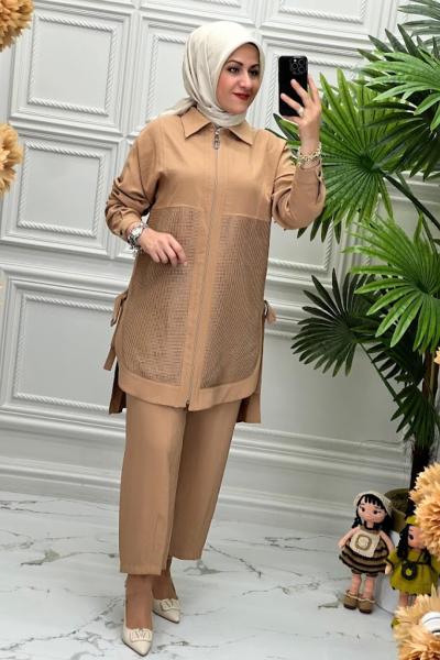 6148 Tunik Takım Camel