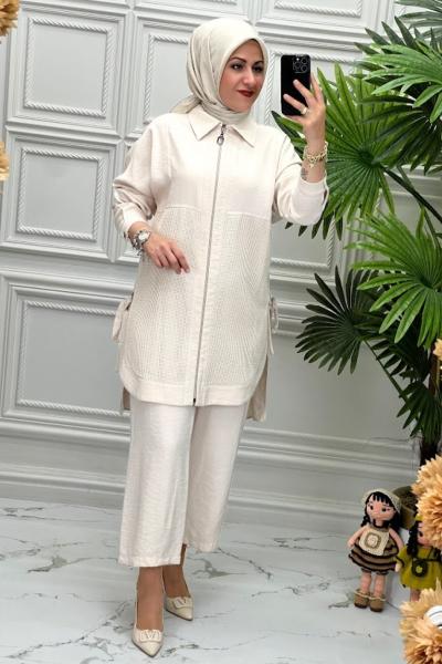 6148 Tunik Takım Taş Rengi