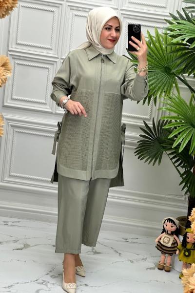6148 Tunik Takım Yeşil
