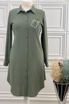 6157 Kare Taşlı Tunik Mint Mint Yeşili