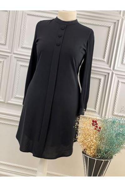 6173 Pilise Kol Tunik Siyah Siyah