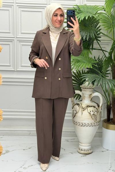 6194 Tunik Takım Kahverengi