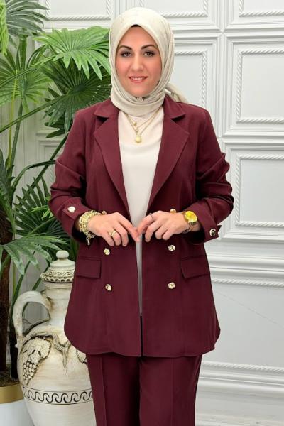 6194 Tunik Takım Bordo