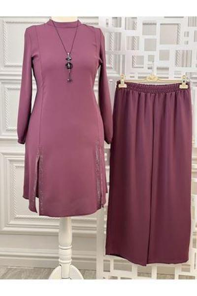 6196 Önü Yırtmaçlı Takım Gül Gül