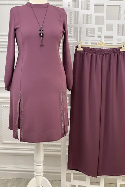 6196 Önü Yırtmaçlı Takım Gül Gül