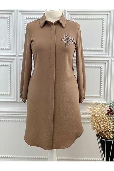6203 Önü Taşlı Tunik Kahve Diğer