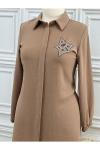 6203 Önü Taşlı Tunik Kahve Diğer