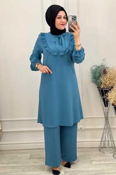 6204 Önü Fırfırlı Takım İndigo İndigo