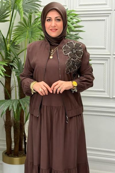6226 Elbise Kahverengi