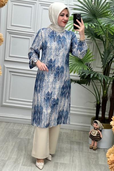 6273B Tunik Takım Mavi