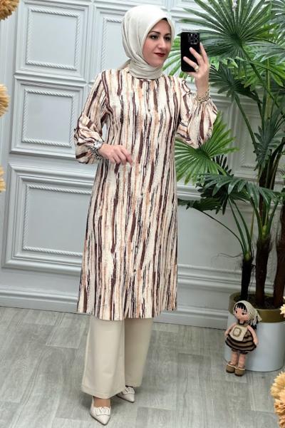 6274 Tunik Takım Kahverengi