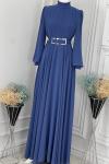 629 Nazlı Elbise  İndigo