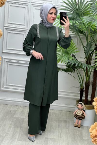 6304 Tunik Takım Yeşil