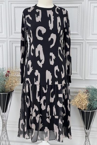 7006 Güzide Elbise Taş Rengi