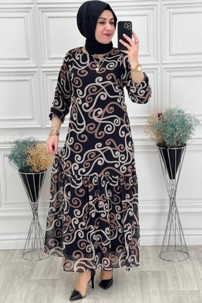 7008 Damla Elbise Vizon