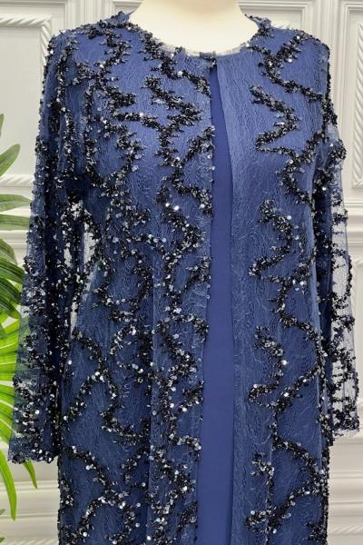 7015 Elbise  Lacivert