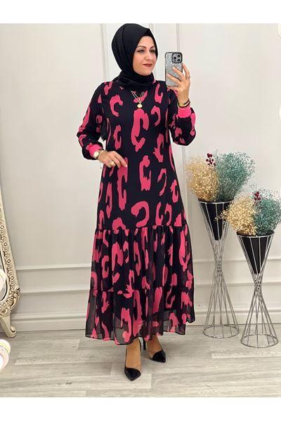 7006 Güzide Elbise Fuşya