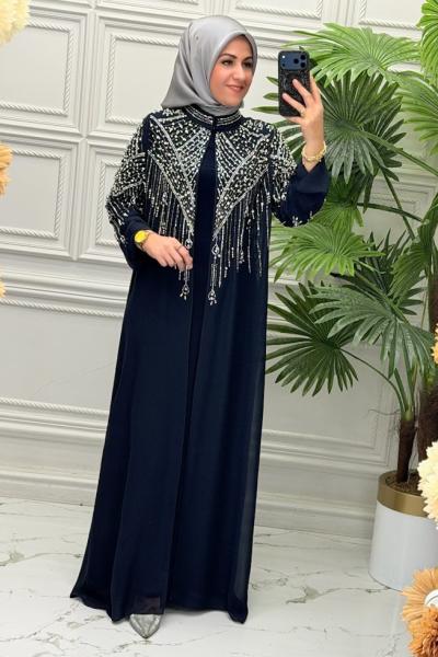 702 Elbise  Lacivert