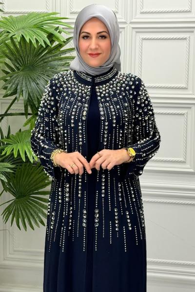 7033 Elbise  Lacivert