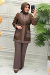 7039 Tunik Takım  Kahverengi