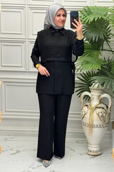 7040 Tunik Takım Siyah