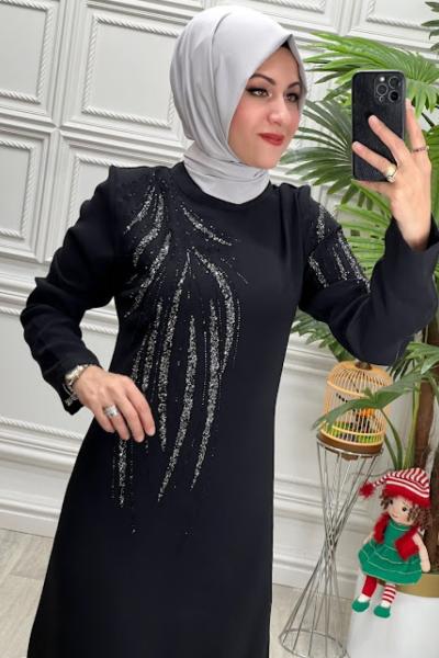 7142 Elbise Siyah