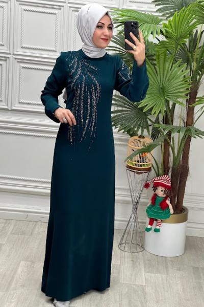 7142 Elbise Zümrüt