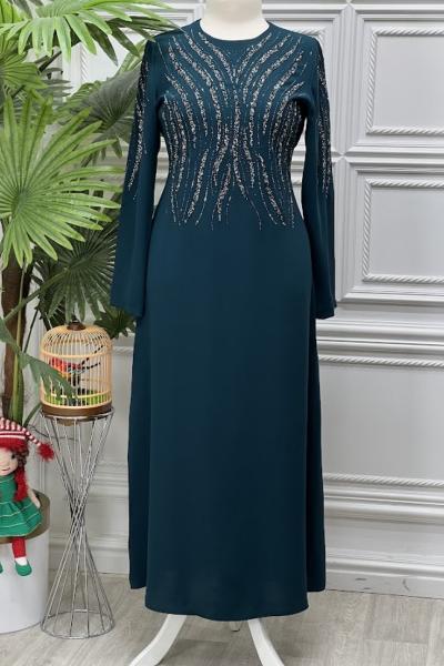 7144 Elbise Zümrüt