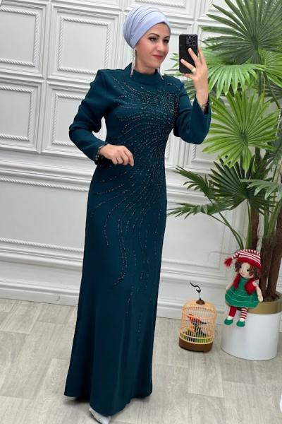 7158 Elbise Zümrüt