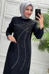 7169 Elbise  Siyah