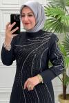 7169 Elbise  Siyah