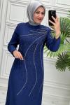 7169 Elbise  İndigo