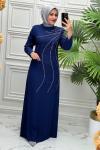 7169 Elbise  İndigo