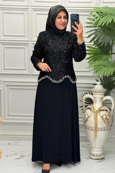 7184 Elbise Siyah