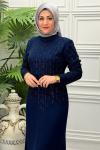 7223 Elbise Lacivert