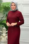 7223 Elbise Bordo
