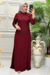 7223 Elbise Bordo