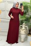 7223 Elbise Bordo