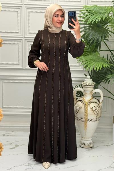 7249 Elbise Kahverengi