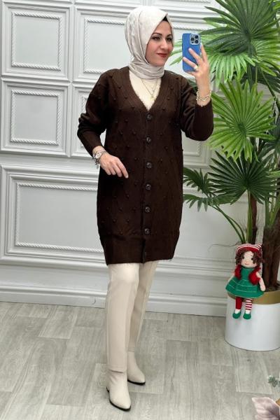 7340 Hırka Kahverengi