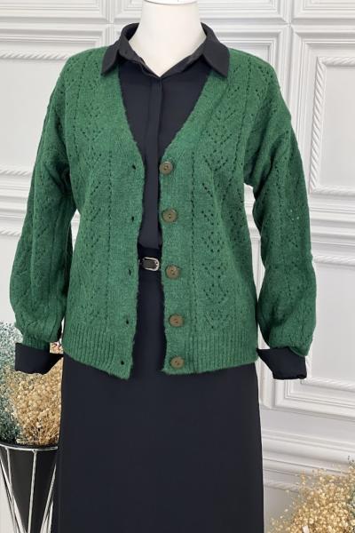 7698 Kısa Hırka Zümrüt Zümrüt