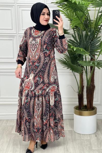 7845 Cankız Elbise Mor