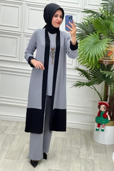 7930 Üçlü Takım Gri