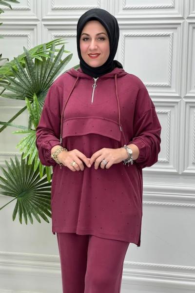 7984 Tunik Takım Bordo