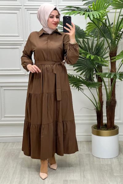 8012 Leyla Elbise Kahverengi